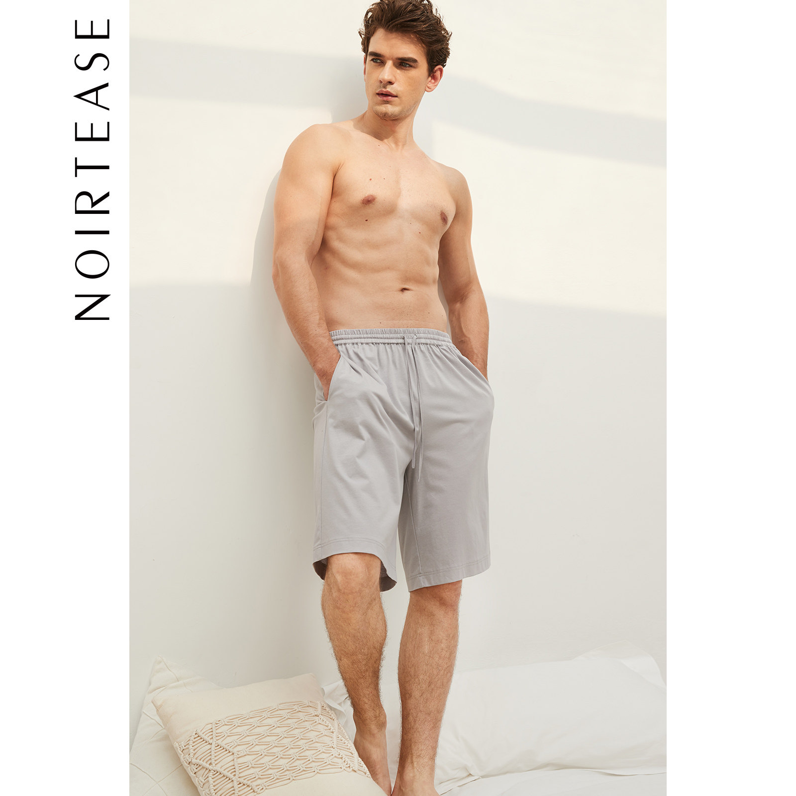 NoirTease夏季男士薄款纯棉短裤睡裤宽松大码运动裤外穿沙滩