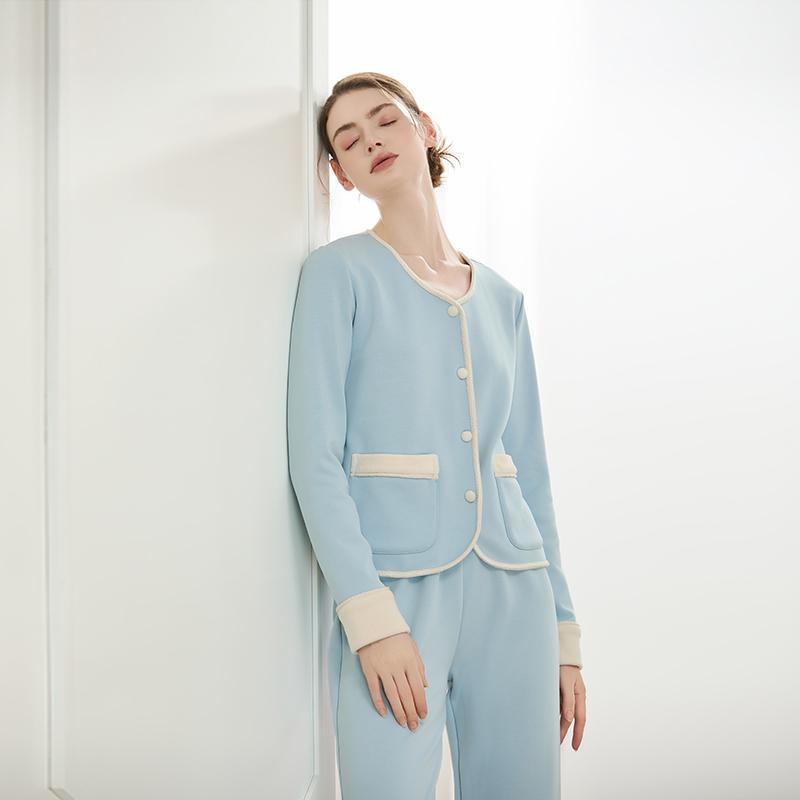 NoirTease新款棉质加绒睡衣女