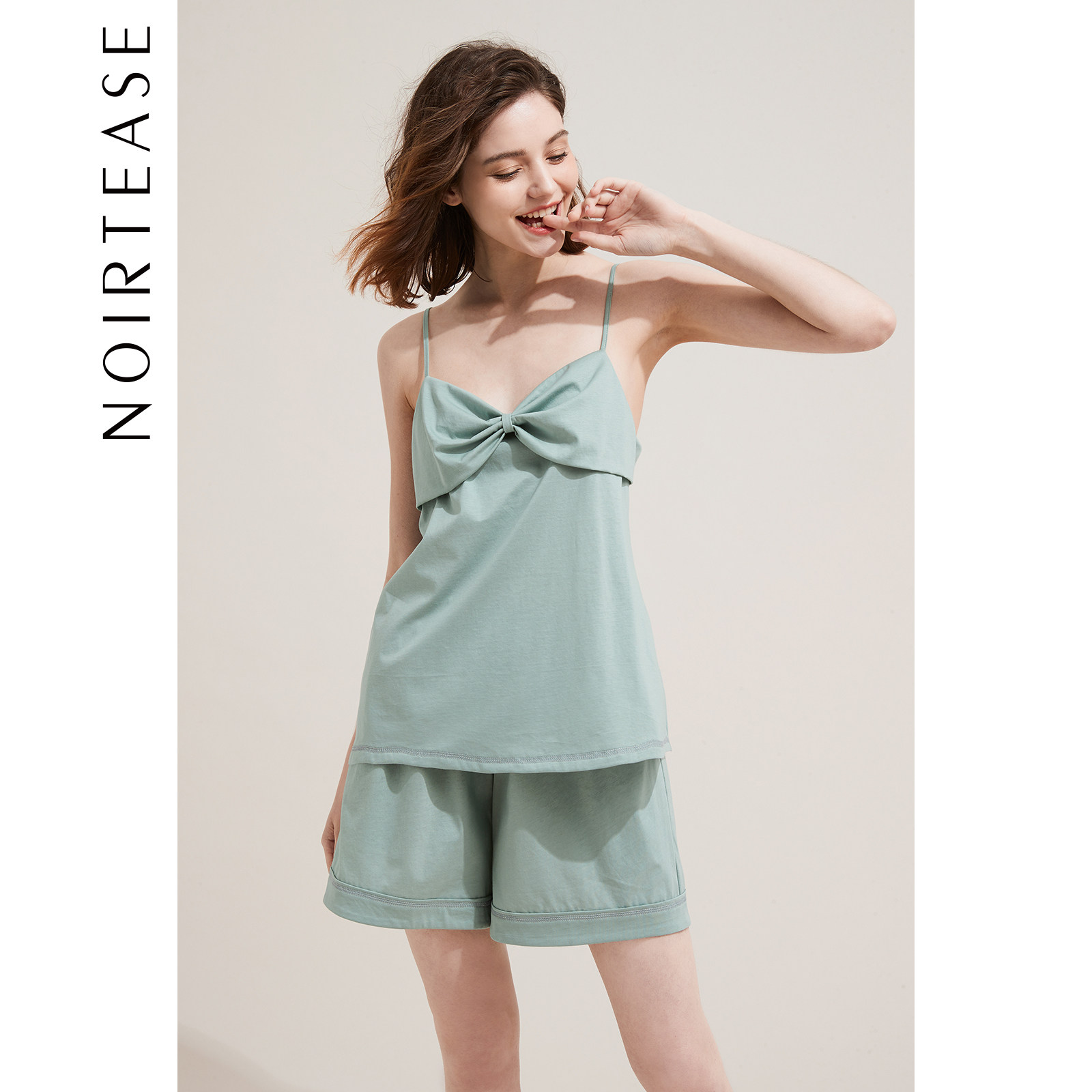 NoirTease奈黎诗薄款可爱吊带短裤家居服套装纯棉睡衣两件套女夏,女士内衣/男士内衣/家居服,睡衣/家居服套装,淘宝优惠券,粉丝福利购,淘宝优惠卷