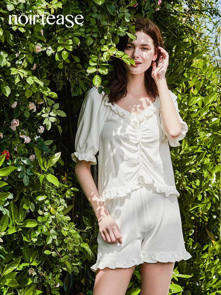 夏季薄款棉质睡衣女士短袖家居服