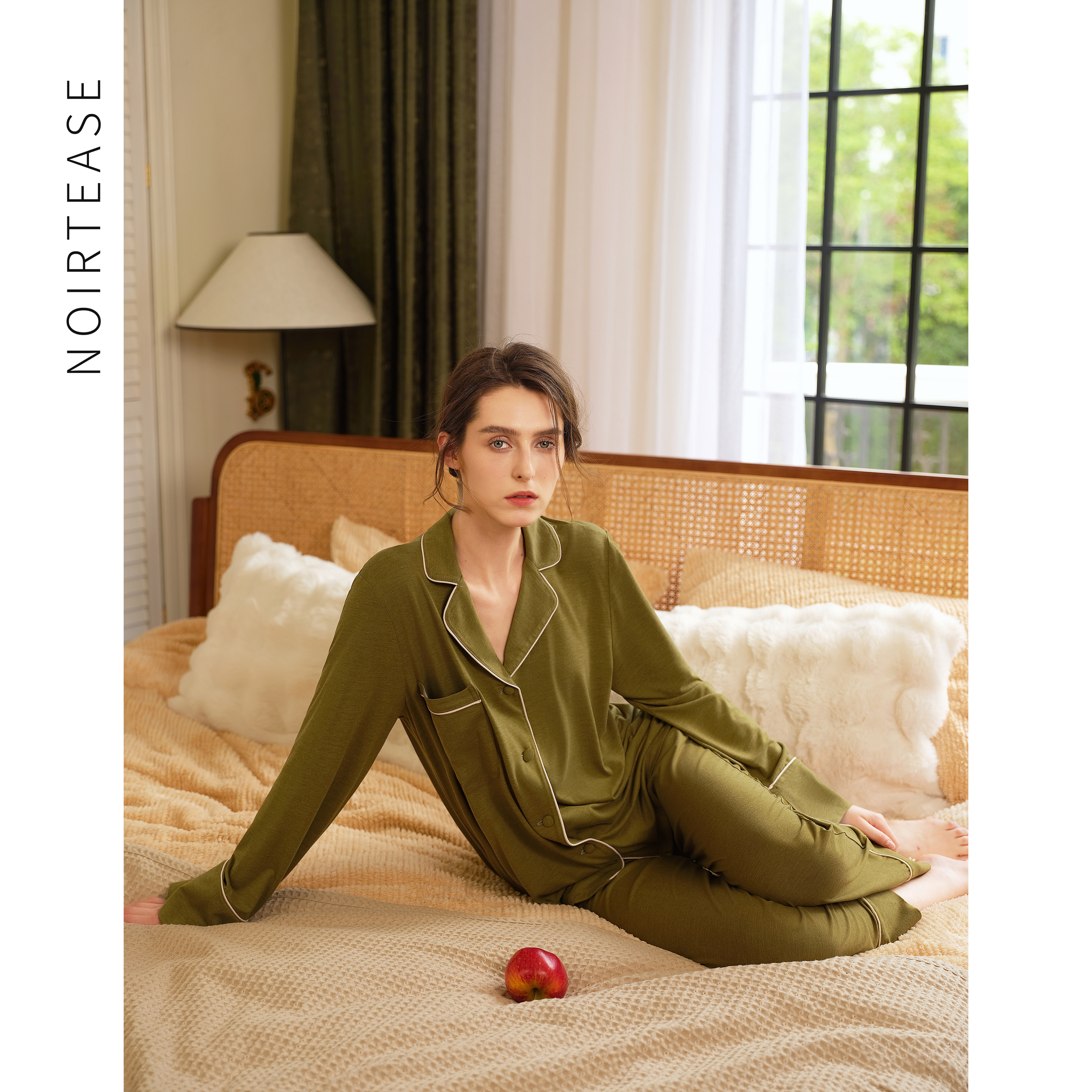 NoirTease春秋柔软薄款天丝羊绒含桑蚕丝长袖裤睡衣家居服套装女,女士内衣/男士内衣/家居服,睡衣/家居服套装,淘宝优惠券,粉丝福利购,淘宝优惠卷