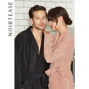 NoirTease奈黎诗男女情侣睡衣袍秋冬加绒加厚保暖长袖 浴袍家居服