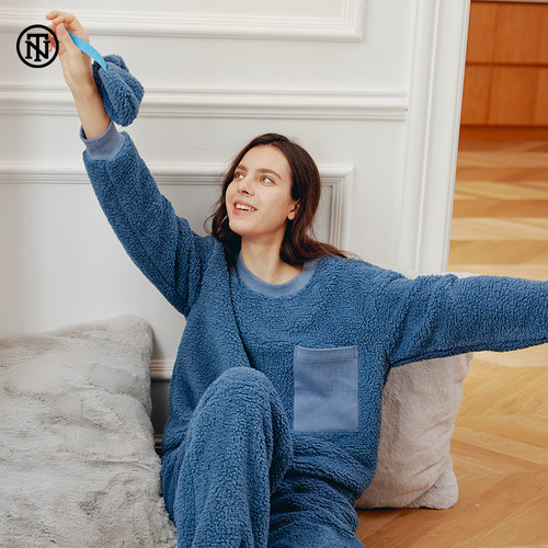 NOIRTEASE冬季加绒加厚睡衣