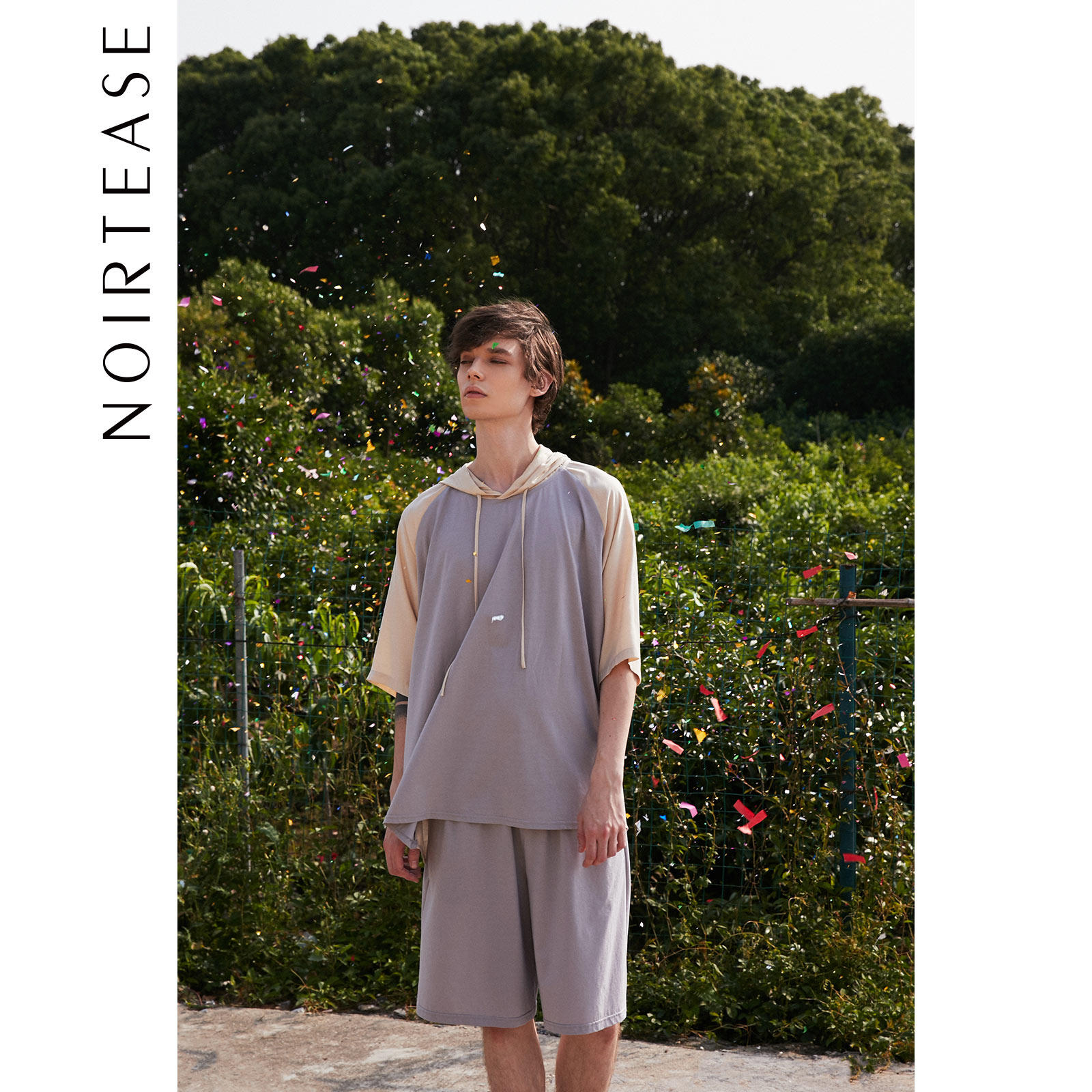 NoirTease奈黎诗男士薄款宽松家居服套装夏季可外穿睡衣两件