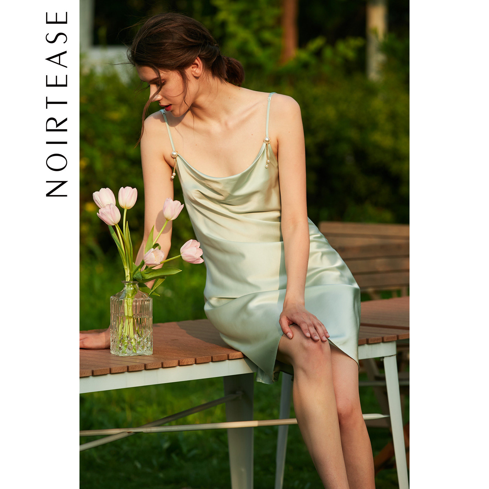 NoirTease奈黎诗醋酸面料性感吊带睡裙外穿睡衣家居服打底裙