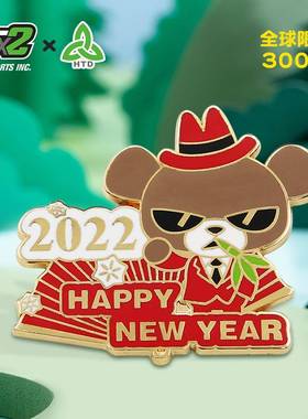 大阪熊SNIPE&恒泰联名款 新年贺岁卡通动漫徽章全球限量300枚