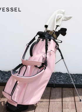 2025新款VESSEL高尔夫球包PlayerV胭脂粉支架包golfbag女6格8.5寸