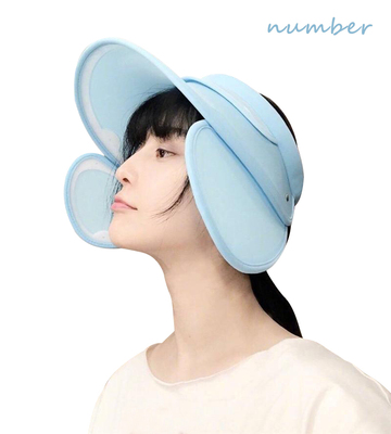 女士户外运动防晒无顶帽