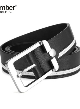 新品Number高尔夫服装NMB-005针扣白色牛皮腰带 男士休闲皮带裤带
