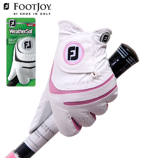 高尔夫手套Footjoy FJ 女士 双手WeatherSof 拼接小羊皮golf手套