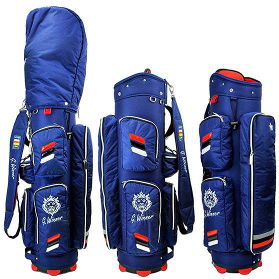 ARTINN 자수 라이온 골프 가방 방수 나일론 초경량 골프 가방 하늘색 클럽 가방