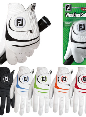 正品FootJoy 男士 FJ WEATHERSOF高尔夫手套 小羊皮超细纤维 新款