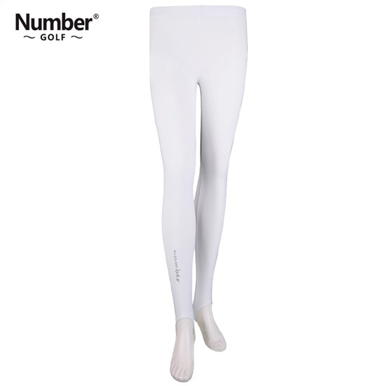 高尔夫服装Number女士冰感打底裤白色冰丝防晒golf长裤正品