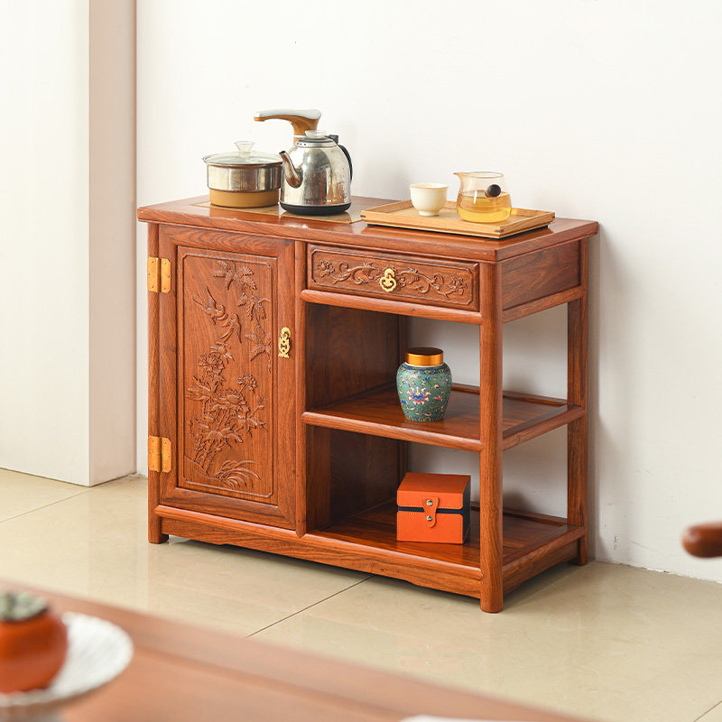 刺猬紫檀茶水柜烧水壶一体红木移动茶几柜实木茶桌花梨木沙发边柜,住宅家具,茶几,淘宝优惠券,粉丝福利购,淘宝优惠卷