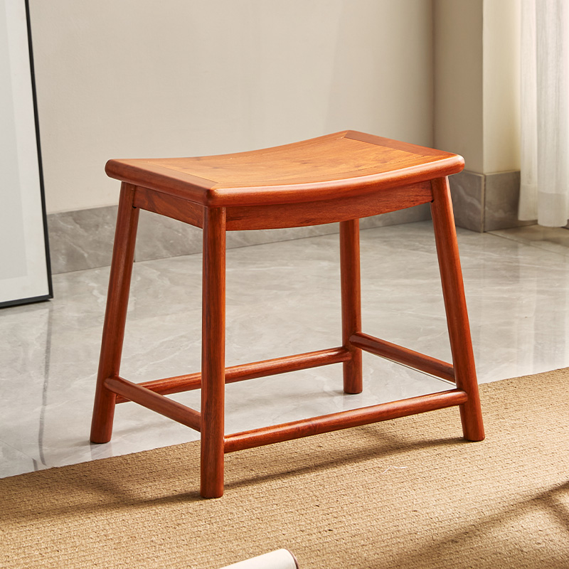 刺猬紫檀新中式弧面方凳