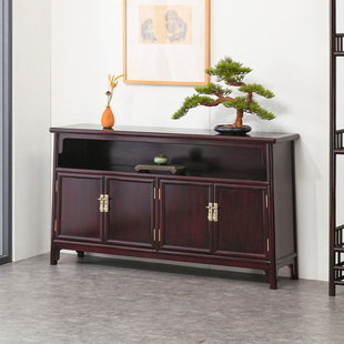 赞比亚血檀备餐桌中式 靠墙储物柜子收纳玄关柜非洲小叶紫檀餐边柜