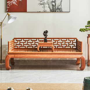 红木家具缅甸花梨木罗汉床实木罗汉榻中式沙发床榻大果紫檀贵妃榻