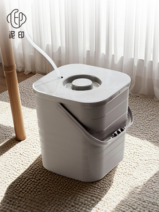 泥印现代简约茶桶茶渣桶家用功夫泡茶水桶配排水管大容量茶道配件