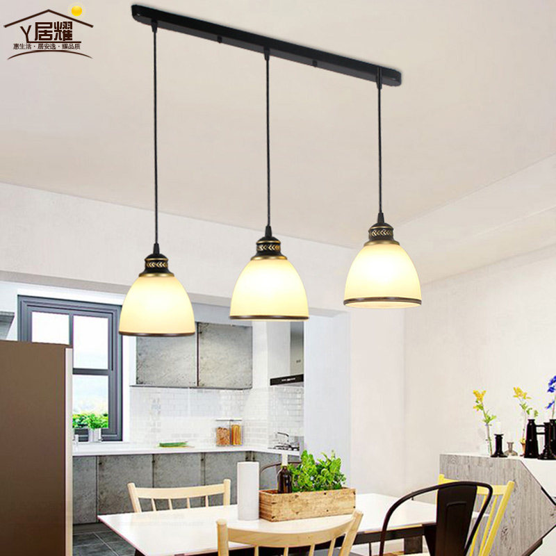 餐吊灯美式简约餐厅吊灯饭厅吧台灯吸顶灯具简欧复古吊线圆盘家用,家装灯饰光源,餐厅吊灯,淘宝优惠券,粉丝福利购,淘宝优惠卷