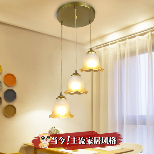 餐吊灯美式ins网红金色饭厅玻璃