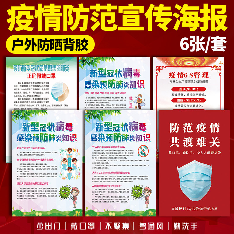 疫情防控宣传海报科普新型肺炎知识展板预防冠状病毒宣传贴街道社区