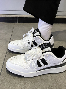 港风男鞋ins超火百搭学生滑板鞋女运动休闲小白鞋2025冬季新款潮