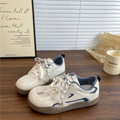 子潮圆头丑萌板鞋 易少年 复古网面德训鞋 百搭chic鞋 韩版 2026春季