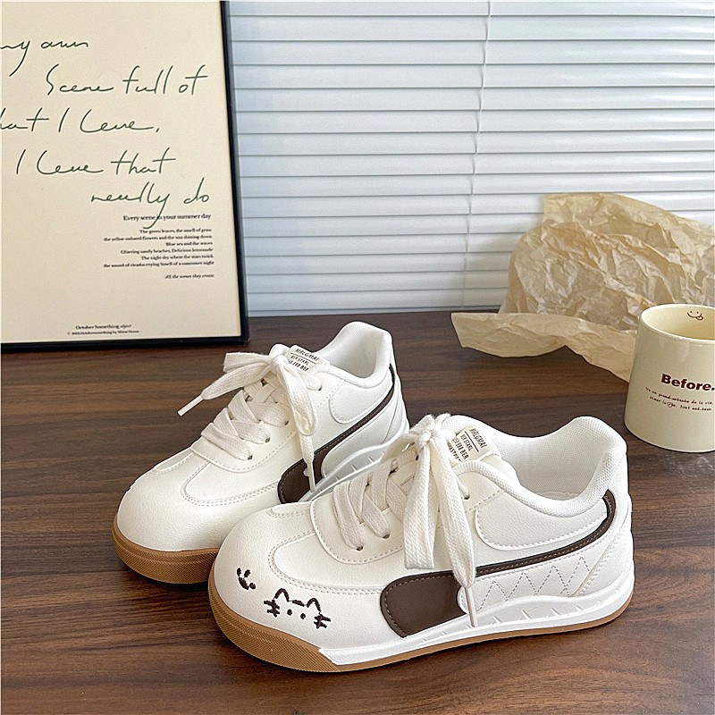 易少年 港风小白鞋女ins百搭运动休闲板鞋2025冬季新款复古德训鞋,女鞋,休闲板鞋,淘宝优惠券,粉丝福利购,淘宝优惠卷
