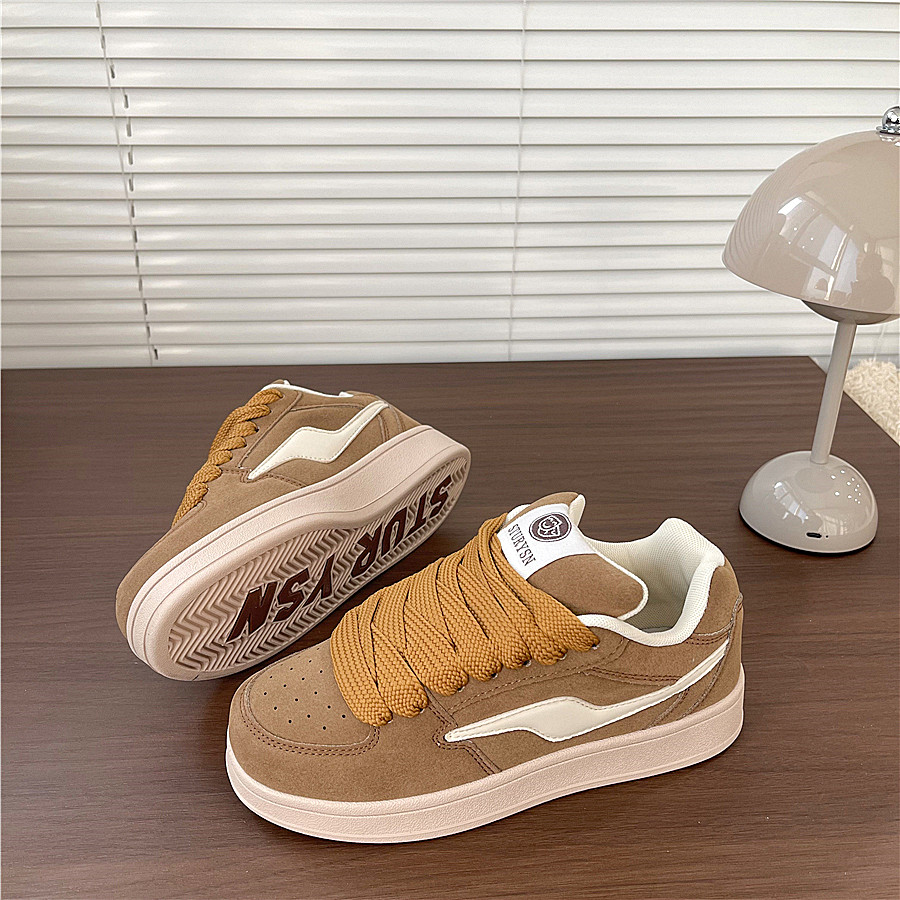 易少年 棕米色面包鞋ins潮2025冬季新款板鞋小众百搭休闲小白鞋男,女鞋,休闲板鞋,淘宝优惠券,粉丝福利购,淘宝优惠卷