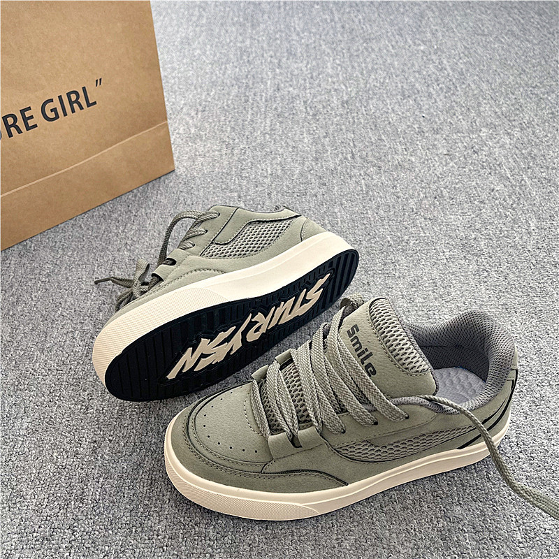 墨绿港风小众情侣男鞋ins美式复古百搭板鞋女2025冬季新款面包鞋,流行男鞋,休闲板鞋,淘宝优惠券,粉丝福利购,淘宝优惠卷