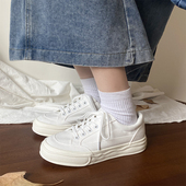 小白鞋 易少年 潮 百搭2026春季 新款 日系低帮帆布鞋 女溶解底运动鞋