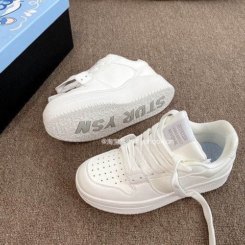 易少年厚底增高休闲小白鞋女