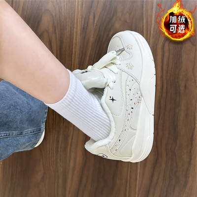 加绒棉鞋厚底面包鞋女款百搭运动休闲板鞋保暖小白鞋2025冬季新款