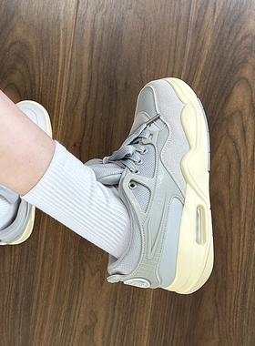 灰色气垫鞋女ins潮2025冬季新款厚底百搭小白鞋子板鞋运动休闲鞋