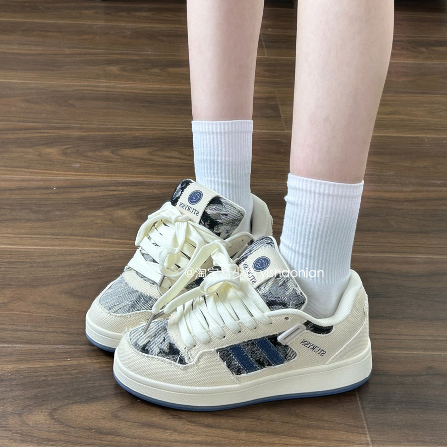 易少年复古港风面包鞋女