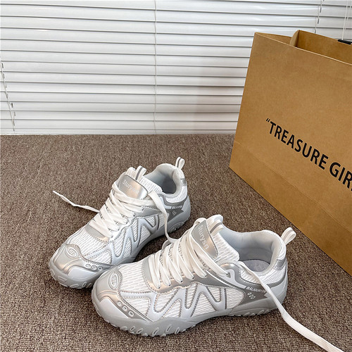 易少年 冬季新款户外网面防滑登山跑鞋女款休闲德训鞋平底阿甘鞋