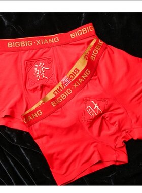 华博向大大烫金磁疗新发财款男裤