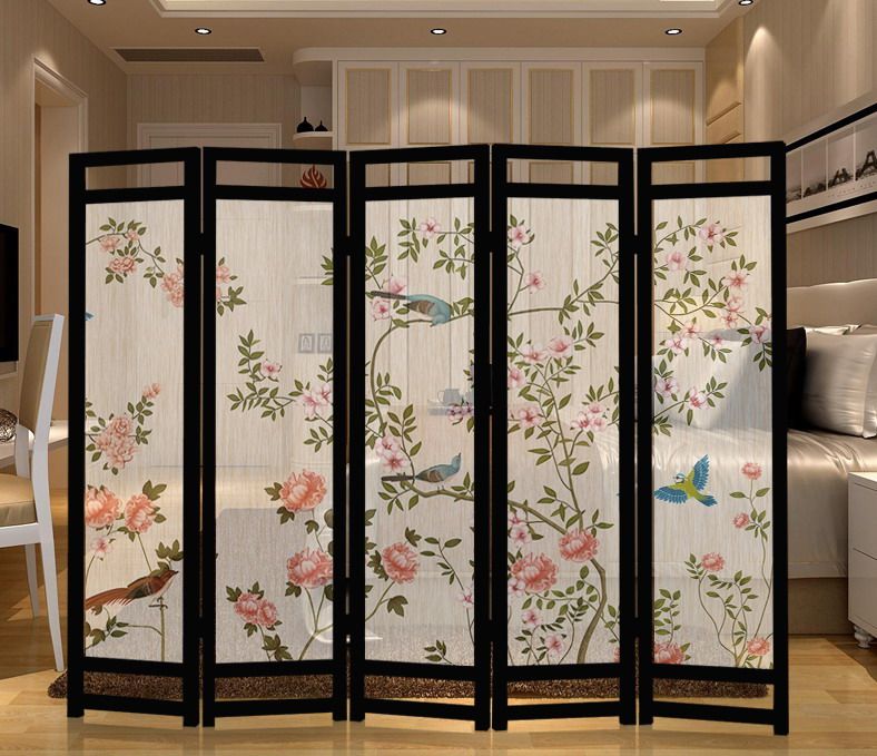 简约时尚屏风乔其纱屏风 挂画酒店 会议室 餐厅会所客厅屏风隔断