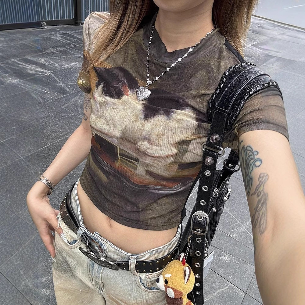 复古个性印花百搭时尚短