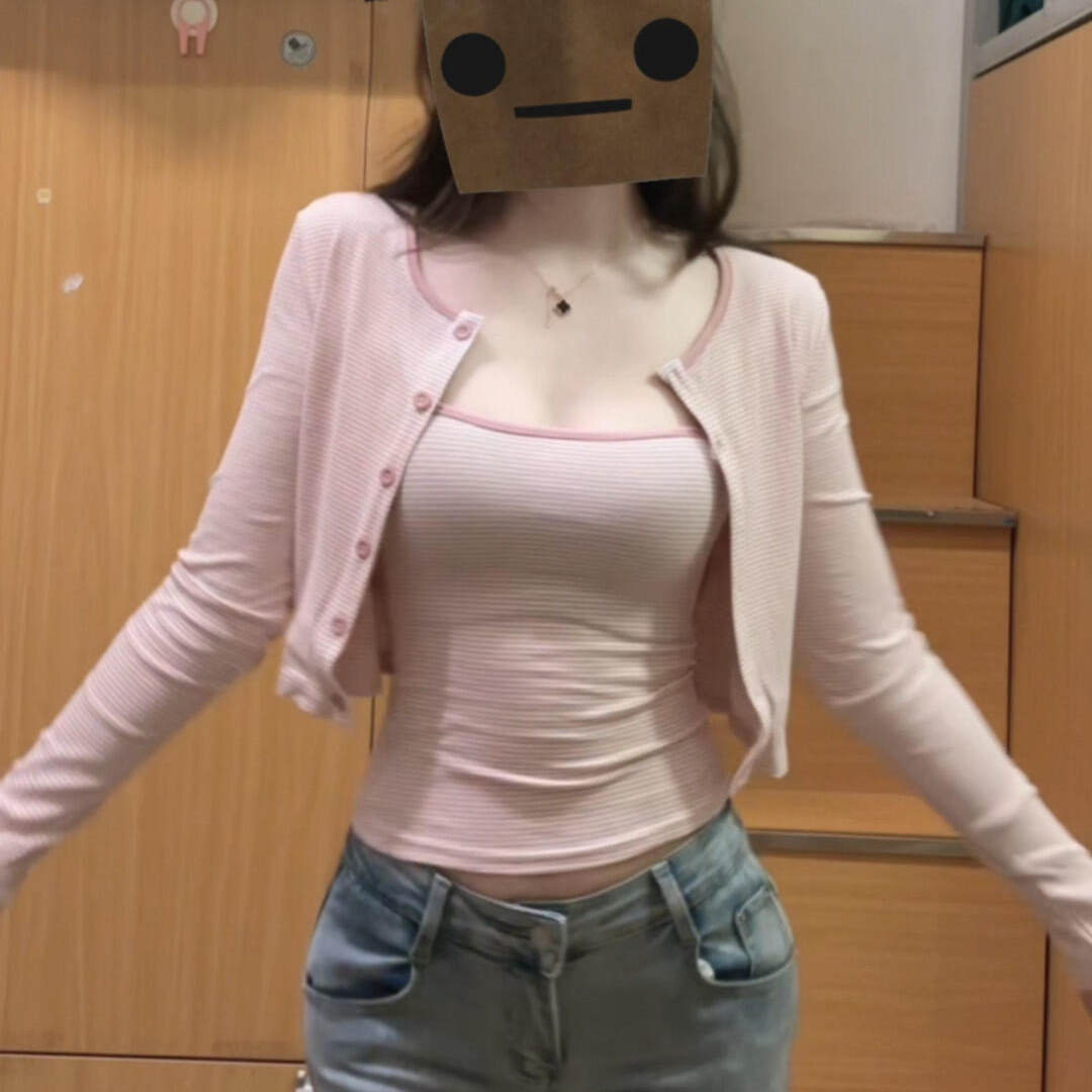 韩系穿搭条纹吊带背心开