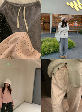 TheDouerr 珍妮糖果屋加厚秋冬碎花拖地裤长裤休闲裤阔腿裤