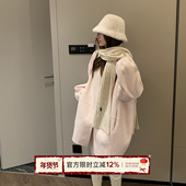 TheDouerr 一眼爱上少女粉连帽花苞双面尼大衣外套