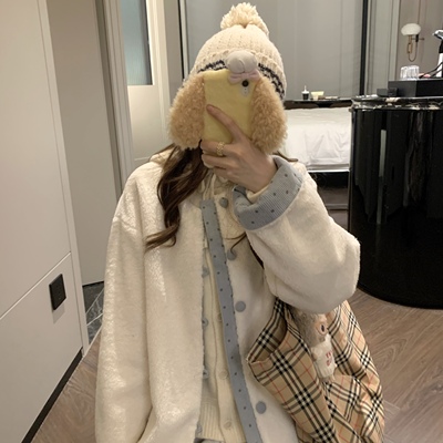 【TheDouerr 11.11 20.00】两面穿奶蓝波点灯芯绒羊羔毛拼接外套