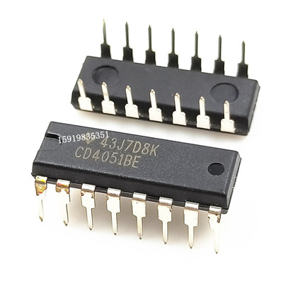 直插 CD4051BE/HCF4051/HEF4051 八选一模拟开关 DIP-16