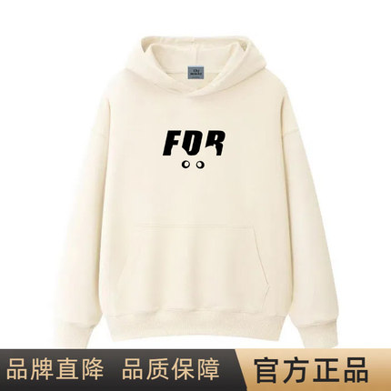 FDR MMDR国潮印花秋冬加绒卫衣美式猫眼潮牌男女重磅情侣宽松帽衫