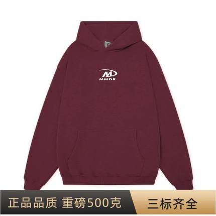 FDR-MMDR国潮M字图案印花连帽卫衣男女春秋季美式重磅情侣外套
