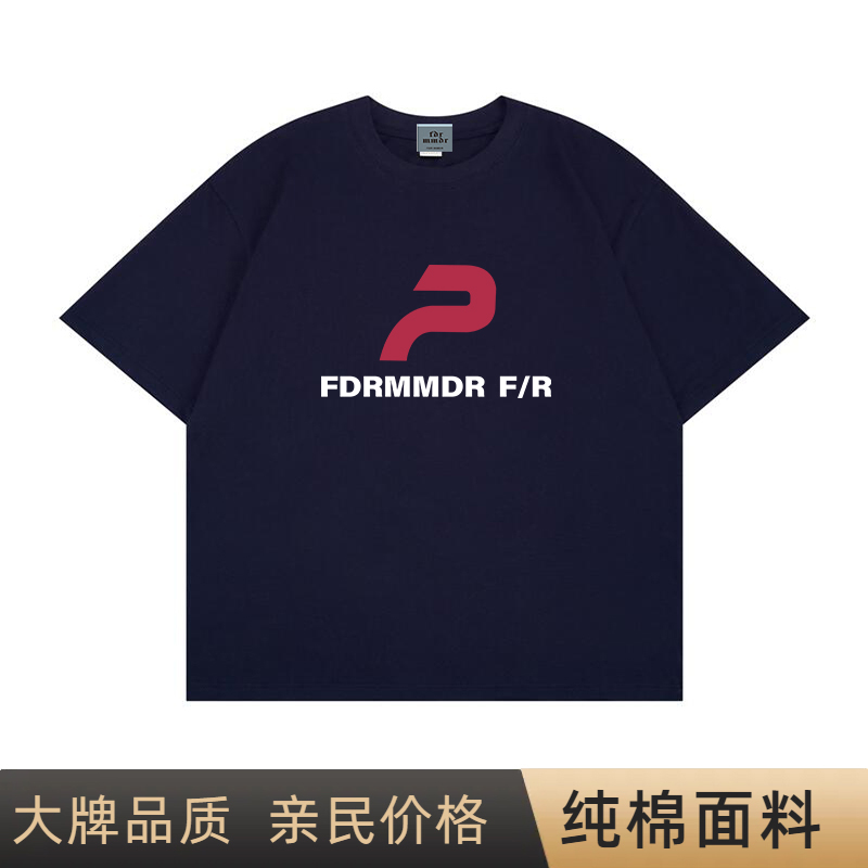 FDR-MMDR美式复古重磅小领口t恤夏季潮牌短袖男小众纯棉情侣半袖