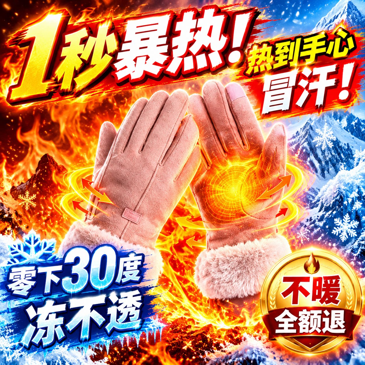 【骑车不怕冷】电加热手套USB插充电发热手套电动车摩托手套保暖