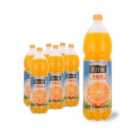 可口可乐美汁源果粒橙1.8L*6瓶 12瓶可选 橙汁饮料果汁饮品整箱