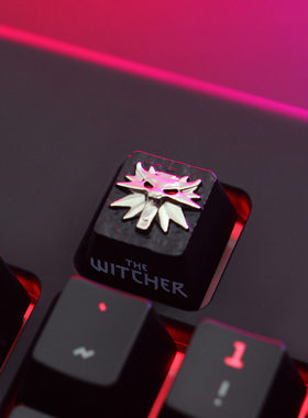 巫师3游戏周边狼头机械键盘锌铝合金属透光立体个性键帽按键 键石